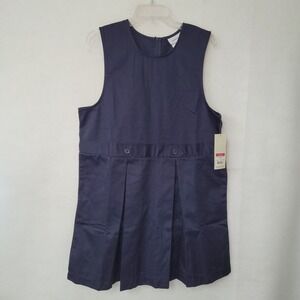 Classroom Dress Girls 18‎ 1/2 Navy Blue School Uniform Drop Waist Jumper Pleated